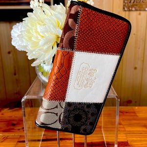 leatherware patchwork hand wallet